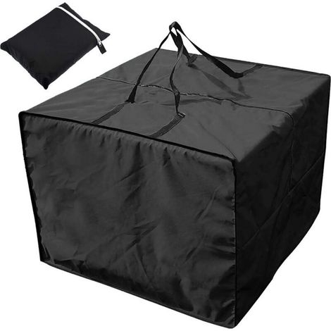 Rangement pour Coussin Salon Jardin, Housse Protection Multifonctionnelle Extérieure Imperméable, 80x80x60cm,Noir (1/5)