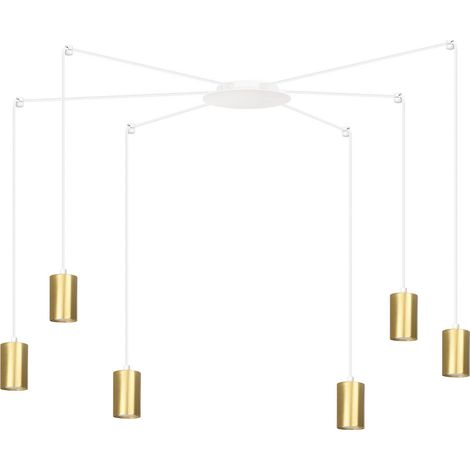 Suspension Emibig Traker 6 spots GU10 réglable blanc/or (1/5)