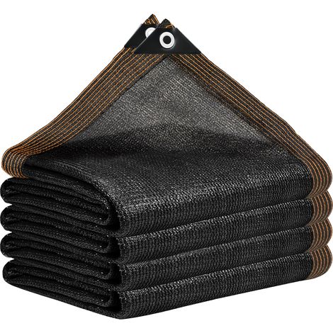 Schattiernetz – 2 x 3 m – mit Löchern – geeignet für Gewächshäuser, Schattenpavillons, Gärten, Gewächshäuser, Hühnerställe, Außenbereich – Schwarz