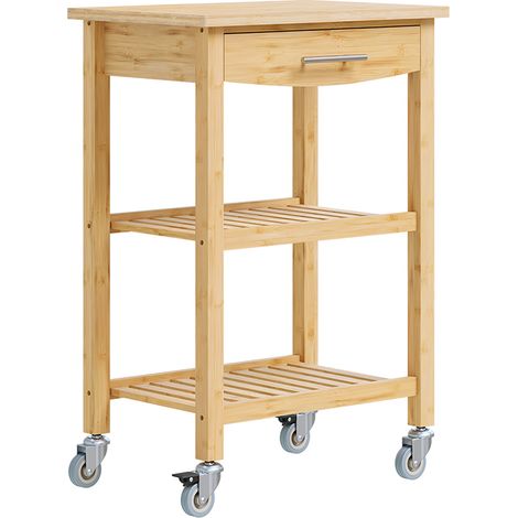 SoBuy Kitchen Trolley with Spacious Top Classic Style 58x40x86cm Modern FKW135-N (1/5)