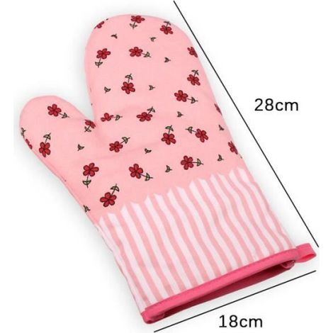 1 Paire Gants de Cuisine,Résistant à Chaleur,Polyester,Doublure Coton,Anti-dérapant Silicone,Barbecue Boulangerie (1/3)