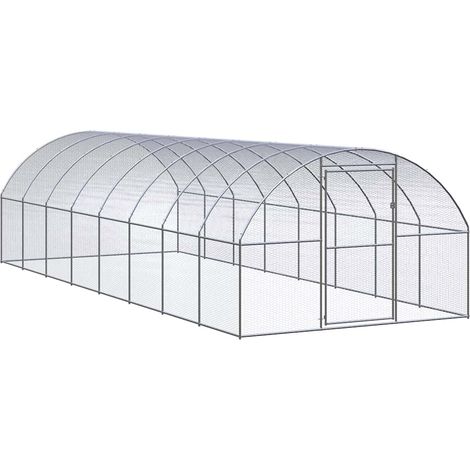vidaXL Gallinero de exterior de acero galvanizado 3x8x2 m (1/5)