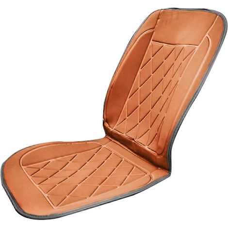 Housse de siège auto chauffante 12 V, coussin chauffant double, marron (1/5)