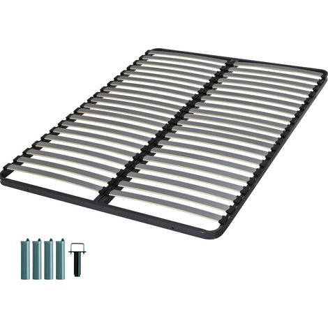 Sommier à lattes 140x190 Epsilon – 40 lattes en contreplaqué de bouleau – Cadre métal cintré – Compatible avec matelas 140x190 cm – Ebac Literie (1/5)