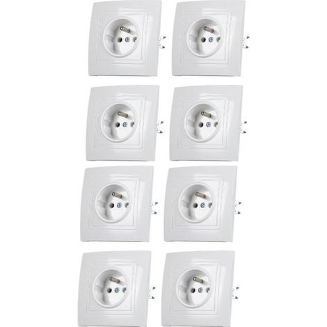 (Wie abgebildet) 8er-Pack Wandsteckdosen – 16 A – 220 V – Abnehmbare Frontplatte (1/4)