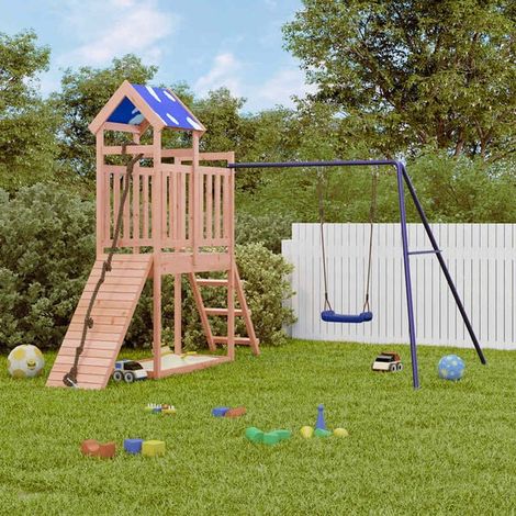 Aire de jeux extérieure : Aire de jeux d'extérieur bois de pin imprégné jeu extérieur enfant, aire de jeu jardin, balançoire enfant , pour jardin, usage domestique , enfant 3-8 ans (1/5)