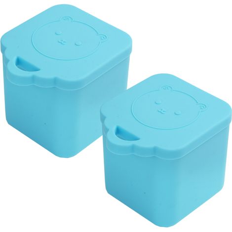 2Contenant individuel de sauce à trempette avec couvercle-matériau en silicone-Ours bleu (1/5)