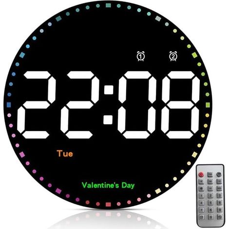 10-Zoll-Digital-Wanduhr, große digitale Wanduhr, LED-Digital-Wanduhr für Wohnzimmer, Büro, Schlafzimmer, ältere Menschen und Erwachsene