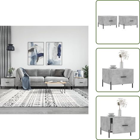 The Living Store Couchtische 2 Stk. Betongrau 50x50x40 cm Holzwerkstoff - Elegante Couchtische - Wohnzimmerstil - Holzwerkstoff Möbel - Couchtisch Set - Beistelltisch Grau (1/5)