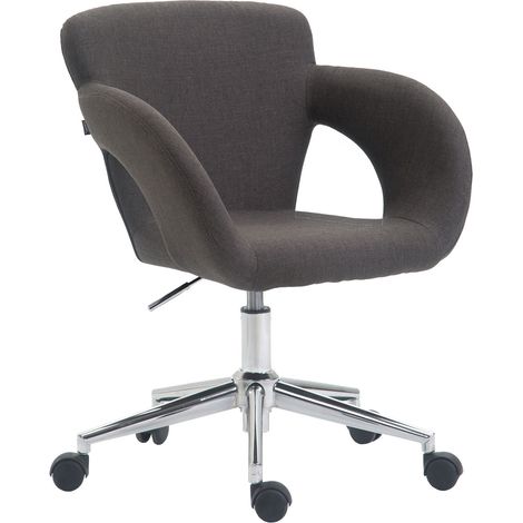 Chaise de bureau en tissu et métal rembourré élégant avec diverses roues Couleur : Gris foncé (1/3)
