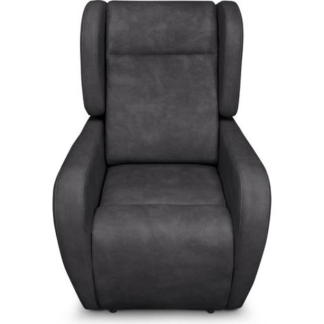 Fauteuil de relaxation LISE électrique et releveur en tissu imitation cuir - Gris foncé (1/5)