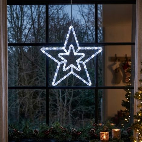 Cool White Battery Operated Star LED Window Light (1/2)