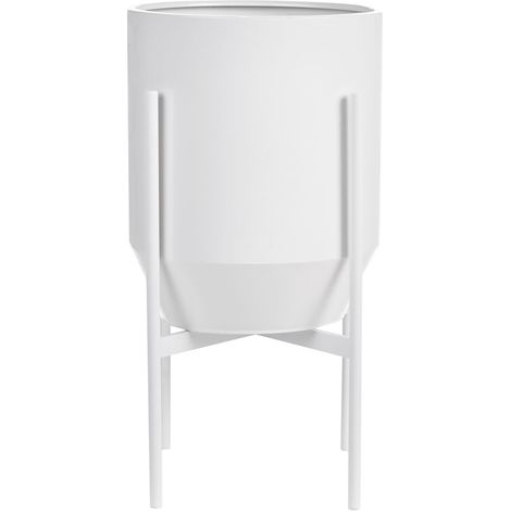 Portavasi fioriera Glam per interni ed esterni 33 x 33 x 62 cm metallo bianco Hybridum