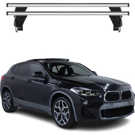 OMAC Dachträger Querträger Alu für BMW X2 F39 2018-2023 – Abschließbar – T-Nut – City-Crash-getestet – Max. 50 kg Silber (1/5)