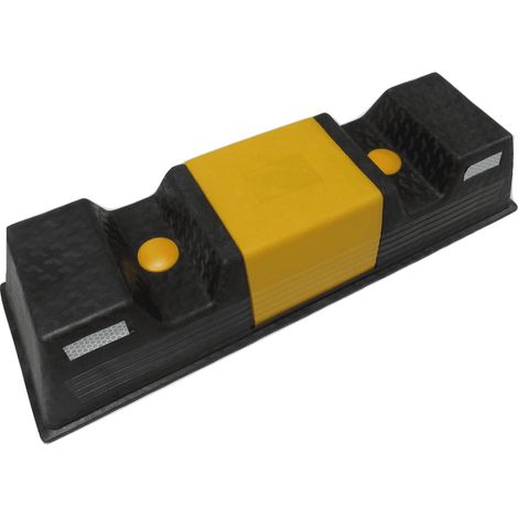Black & Yellow Garage Car Parking Aid with Fittings - Wheel Stopper Motorhome Caravan