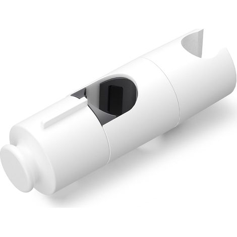 Support Pommeau de Douche avec Crochet, Support Douchette Réglable de 19 à 25 mm de Diamètre, pour écrou Conique de Flexible de Douche 20-23 mm, Porte Pommeau de Douche, Blanc (1/5)