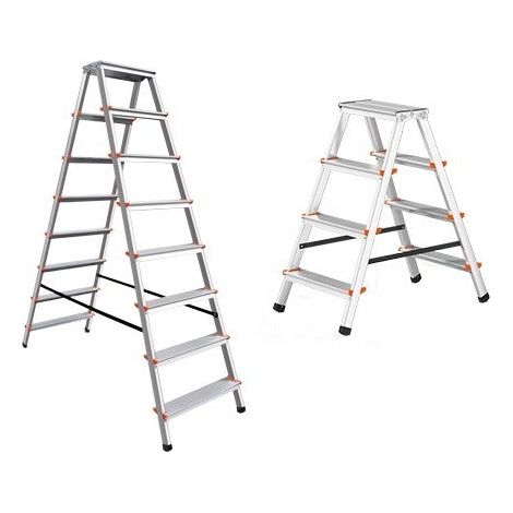 Doppel -Aluminium -Skala Klettern mit Verstärkungskabel Tipp Tap Brixo - 8 gradini