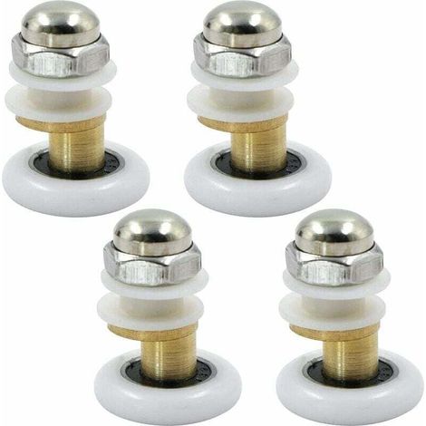 Polea para mampara de ducha - Rueda para rodillos de ducha deslizantes, puerta enrollable de latón para mampara de ducha, poleas para ruedas de puerta, accesorios, herramienta de ferretería, paquete d (1/4)