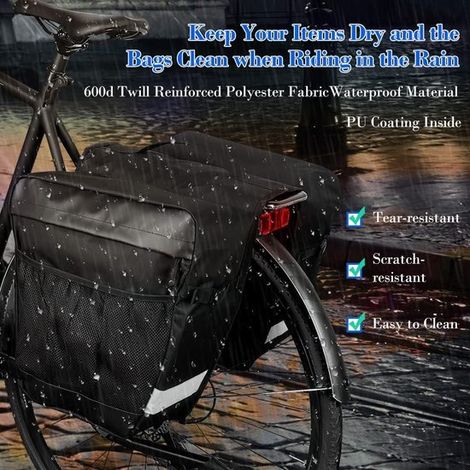 Bolsa impermeable para alforja - 28L - Bolsa para bicicleta para portaequipajes - Accesorios para bolsas de sillín de bicicleta (1/5)