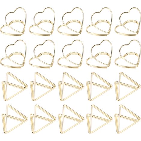 Lot de 30 jolis trombones triangulaires en forme de cœur, en métal résistant et antirouille, parfaits pour l'école, le bureau et la famille. (1/5)