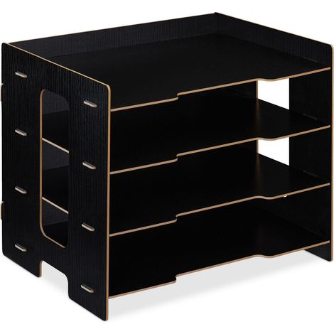 Pratico organizer per documenti 27 x 32,5 x 25 cm con scomparti ergonomici in stile moderno in MDF bianco 130012153
