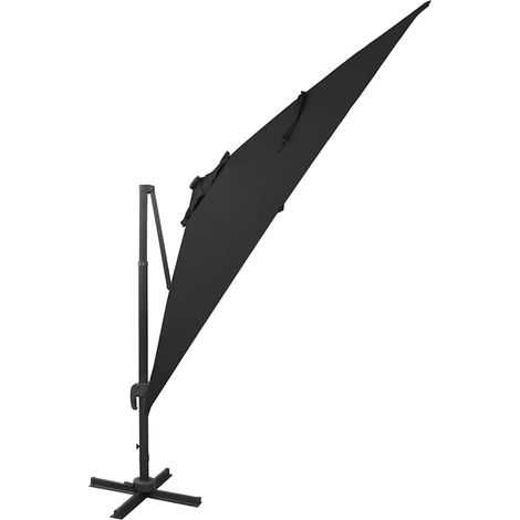 Maison Exclusive - Ampelschirm mit LED-Beleuchtung 300 cm Schwarz