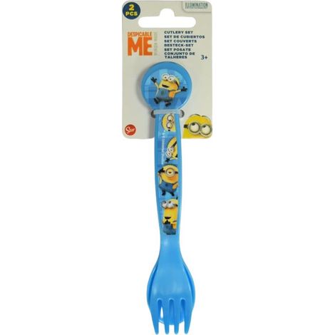 SET 2 POSATE IN PLASTICA PER BAMBINI DEI MINIONS