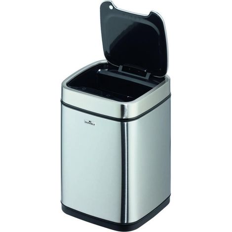 Papelera con sensor durable no touch 6l plata metalizado