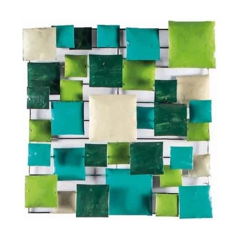 Décoration murale géométrique en métal vert 70 cm - GREEN BOARD /L