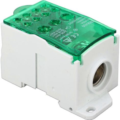 Boîte de jonction à bornier sur rail DIN pour distribution électrique universelle 690 V 400 A verte