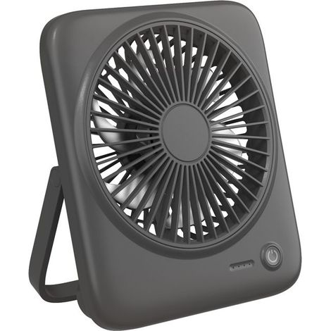 Petit ventilateur de bureau silencieux, portable et rechargeable, pour les voyages, alimenté par batterie 4000 mAh et USB, 4 vitesses, pour l'intérieur et l'extérieur, noir (1/3)