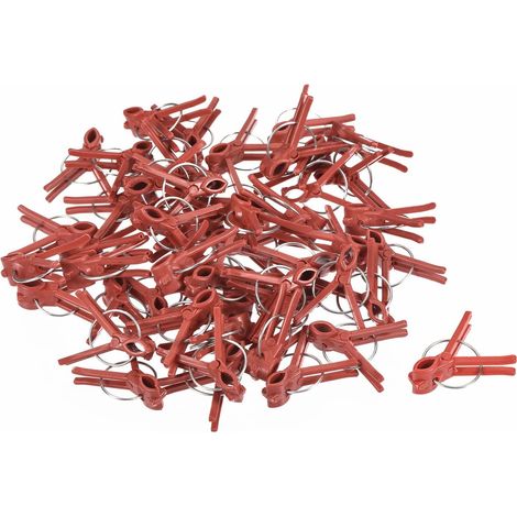100 Lot Plante Greffer Pinces avec Curvé Bouche - Végétaux Fleurs Vigne Fixer, Appliquer pour Extérieur/Jardin ( Foncé Rouge) (1/4)
