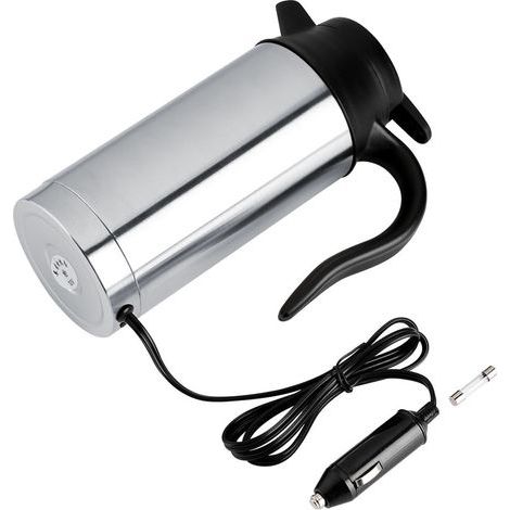 Bouilloire électrique en acier inoxydable pour voiture, tasse chauffante, tasse à café, bouteille d'eau de voyage, 12V, 750ml (1/5)