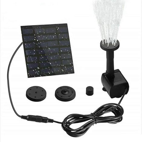 Pompe solaire de 1,8 W pour fontaine à eau, idéale pour les bains d'oiseaux, les bassins de jardin, les petites piscines, les terrasses (carrées) et les aquariums. (1/4)