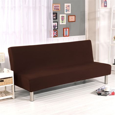 Housse De Canapé Pliable - Tissu Élastique En Polyester - Pour Canapé Et Futon - Couverture Complète - Couleur Unie - 1 Pièce (1/5)
