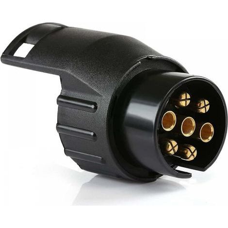 Remorque Adaptateur Prise, Accessoires Universels, Adaptateur de Remorquage Imperméable 7 Broches vers 13 Broches Compatible avec Voiture et Camion (1/4)
