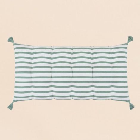 Matelas extérieur en tissu rayé vert / blanc 60x120cm