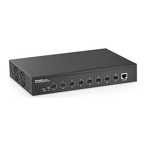 8-Port 10G SFP+ Fiber Managed Network Switch, 1G/10G SFP Slot, L3 Managed by Web/CLI, 160Gbps Bandwidth Desktop Network SwitchRackmount (1/5)