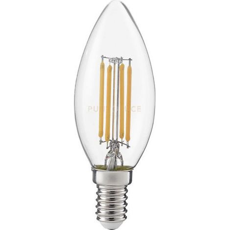 GLA270N- LAMPADINA ATTACCO E14 D.3,5CM 4000K 630LM 6W CANDELA VETRO TRASPARENTE