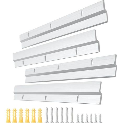 2 Paire Barre de Fixation en Z pour Miroir Lourd, 30cm Cintre pour Tableau en Alliage d'Aluminium avec Vis pour Cadre Lourd, Tête de Lit, Panneau, Rack (1/5)