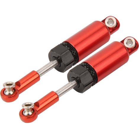 2 amortisseurs métalliques avant et arrière, pièces de rechange pour voitures RC WPL C‑14 et C‑24 à l'échelle 1/16 (rouge). (1/5)
