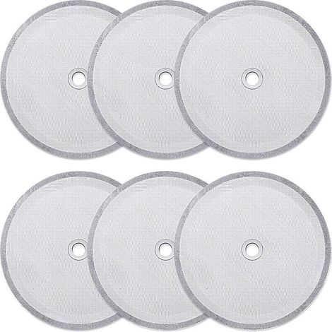 Paquet de 6 filtres à tamis de rechange pour presse française, filtres à mailles réutilisables pour cafetières à pression universelles de 1000 ml / 34 oz / 8 tasses