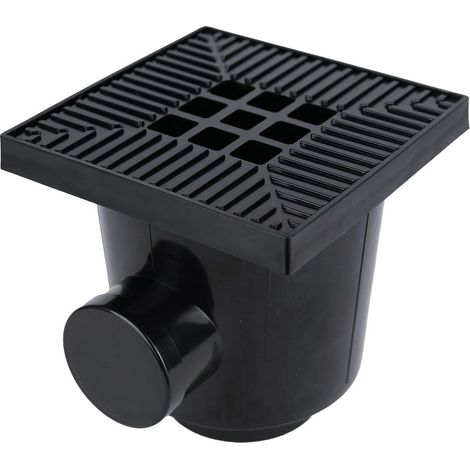 Außen Siphon Schwarz Gitter 200 x 200 mm - Pro Stück (1/3)