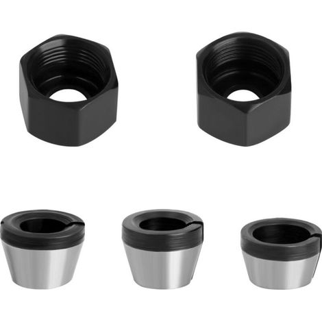 3Pcs Tête de Mandrin pour rogneuse/ électrique Pince, Mandrin de Pince de Routeur, 6 mm/ 6,35 mm/ 8 mm, Adaptateur Convertisseur pour Fraise à Bois, Adaptateur de Mandrin avec 2 écrous (1/4)