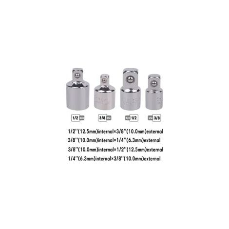 Set di 4 adattatori a cricchetto, da 1/2" a 3/8", da 3/8" a 1/2", da 1/4" a 3/8", da 3/8" a 1/4" per bussole e inserti - Crezuo