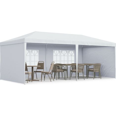 Outsunny 6m x 3m Garden Gazebo Marquee Canopy Party Tent Canopy Patio White (1/5)