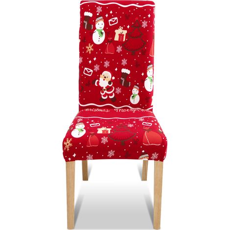 Jiubiaz Housses de chaise Noël extensibles avec motifs festifs 12 pièces (1/5)