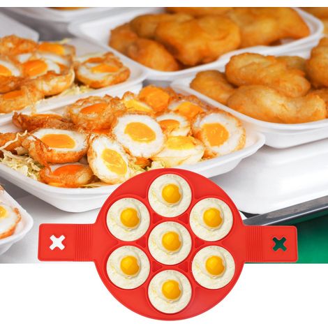 Lot de 2 moules à œufs et crêpes en silicone antiadhésif pour la cuisine et la pâtisserie maison. (1/5)