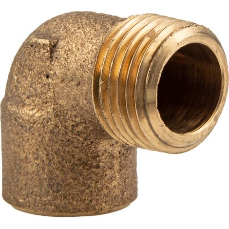 Rotguss-Lötfitting Winkel 90°, 22 mm x 1 Zoll AG - Typ 4092G, DVGW