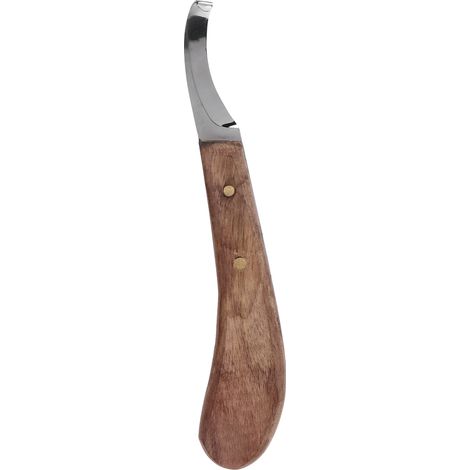 Couteau à sabot pour cheval, lame incurvée en acier au carbone fin, outil de coupe ergonomique pour gaucher, idéal pour la ferme. (1/5)